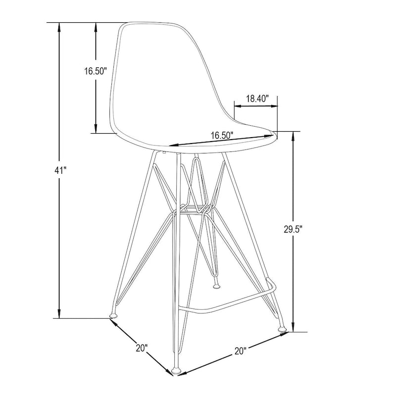 LeisureMod Cresco Acrylic Barstool with Gold Chrome Base and Footrest