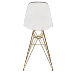 LeisureMod Cresco Acrylic Barstool with Gold Chrome Base and Footrest
