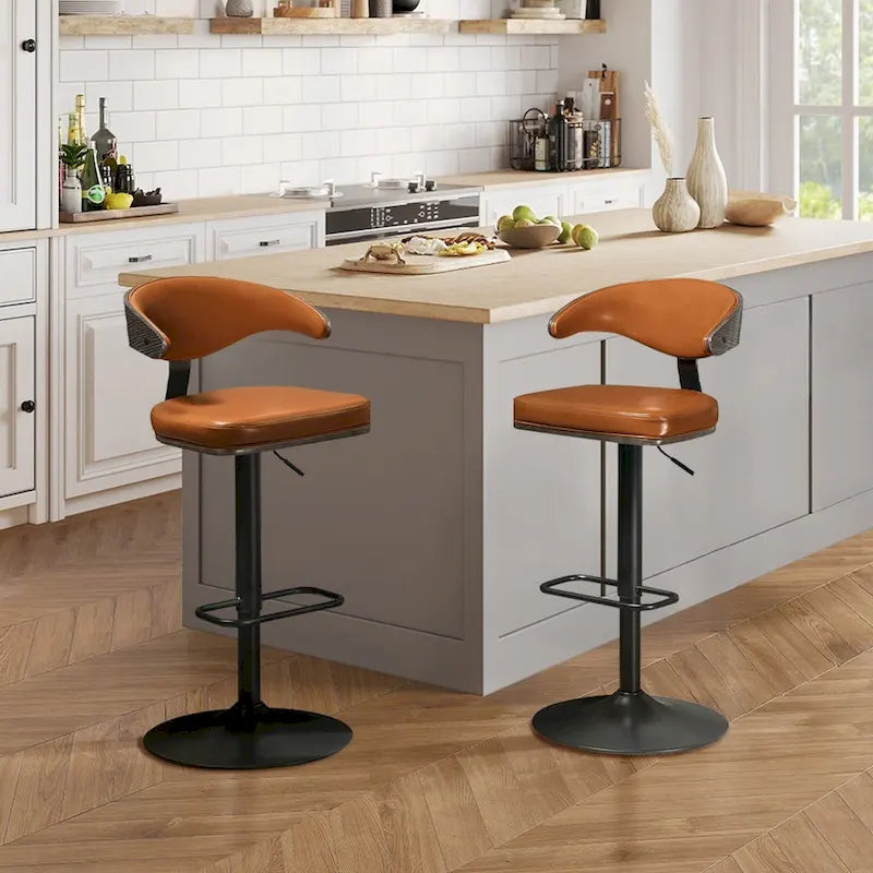 Art Leon Bentwood Swivel Adjustable Bar Stools