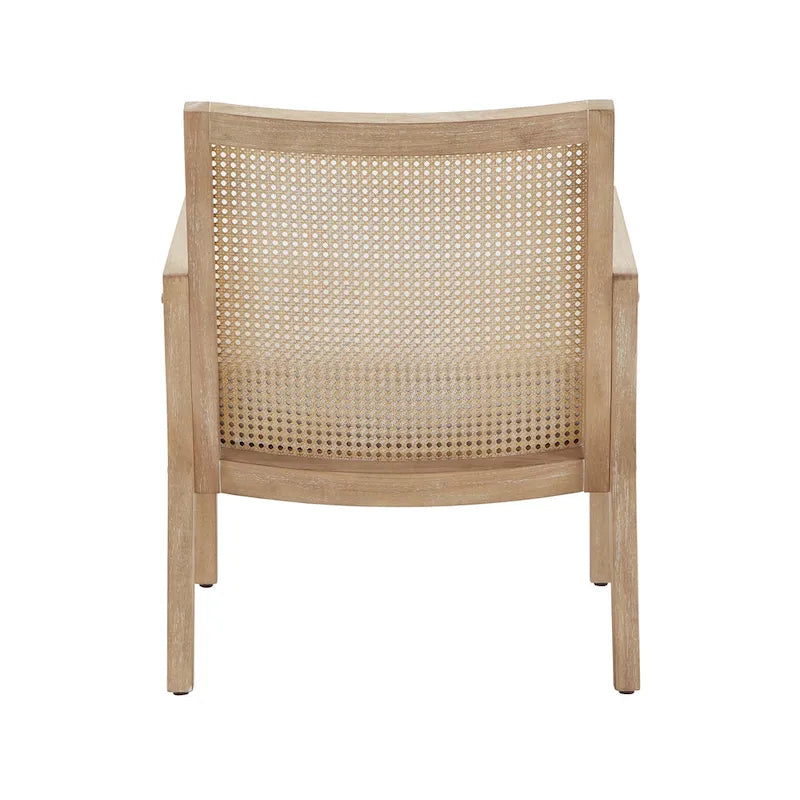 Celann Natural Finish Fabric Cane Accent Chair by iNSPIRE Q Modern