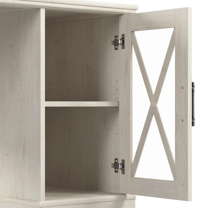 Lennox Small Farmhouse End Table with Storage by Bush Furniture