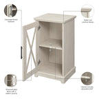 Lennox Small Farmhouse End Table with Storage by Bush Furniture