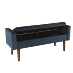 Carson Carrington Hamn Velvet Storage Bench - Dark Navy
