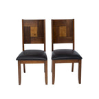 Two Tone Walnut - Ash Solid Dining Set 7 Piece