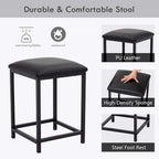 3 Piece Dining Room Table Set, Counter Height Dining Set Faux Marble Table w/ Wine Rack 2 Chairs Kitchen