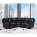 HomeRoots Black Polyester Blend Reclining U Shaped Three Piece Corner Sectional - 80