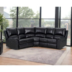 HomeRoots Black Polyester Blend Reclining U Shaped Three Piece Corner Sectional - 80