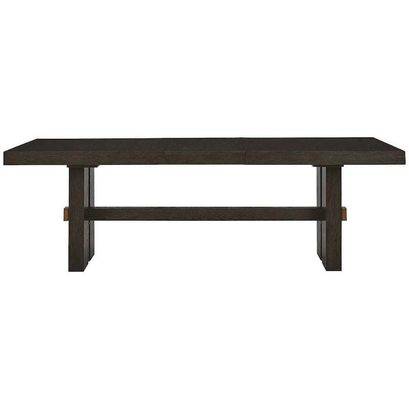 Burkhaus Dark Brown Rectangle Dining Room Extendable Table - 40 W x 90 D x 30.25 H