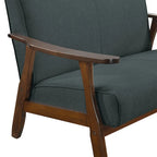 CraftPorch Wenge Wood Mid-Century Modern Linen Loveseat