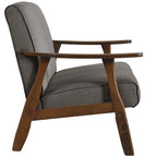 CraftPorch Wenge Wood Mid-Century Modern Linen Loveseat