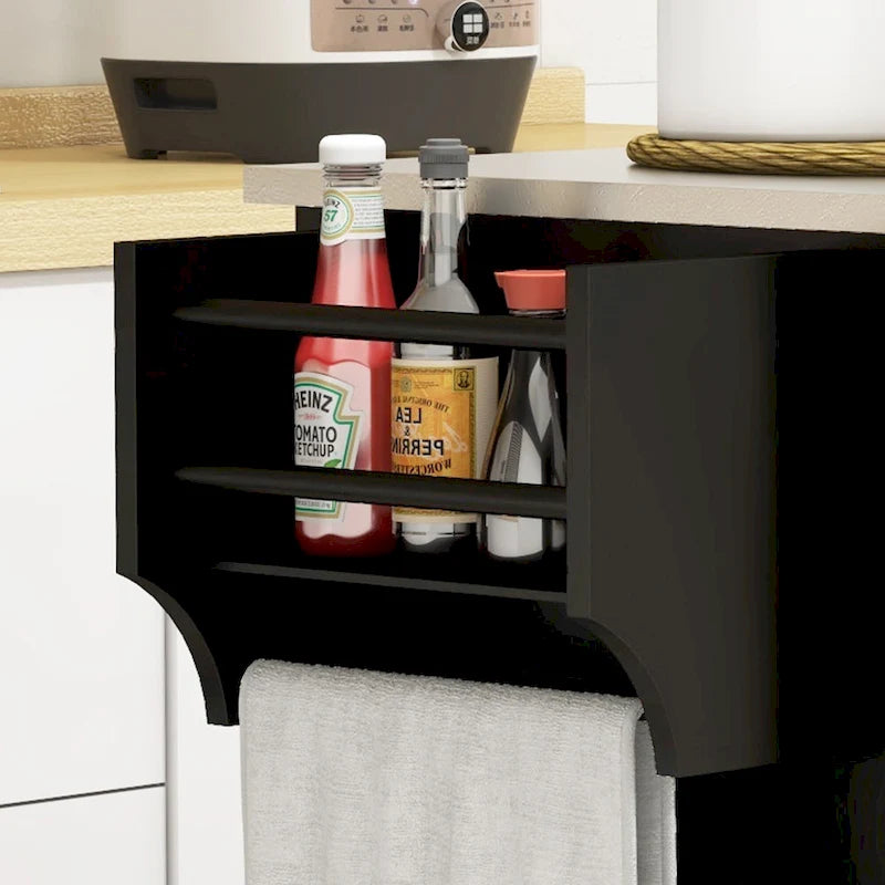 HOMCOM Kitchen Island with Storage, Rolling Kitchen Island on Wheels with Drawer, 3 Cabinets, Stainless Steel Countertop