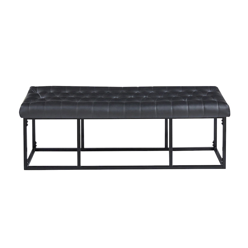 Porthos Home Ellie Faux Leather Accent Bench with Metal Frame Base