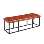 Porthos Home Ellie Faux Leather Accent Bench with Metal Frame Base