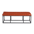 Porthos Home Ellie Faux Leather Accent Bench with Metal Frame Base