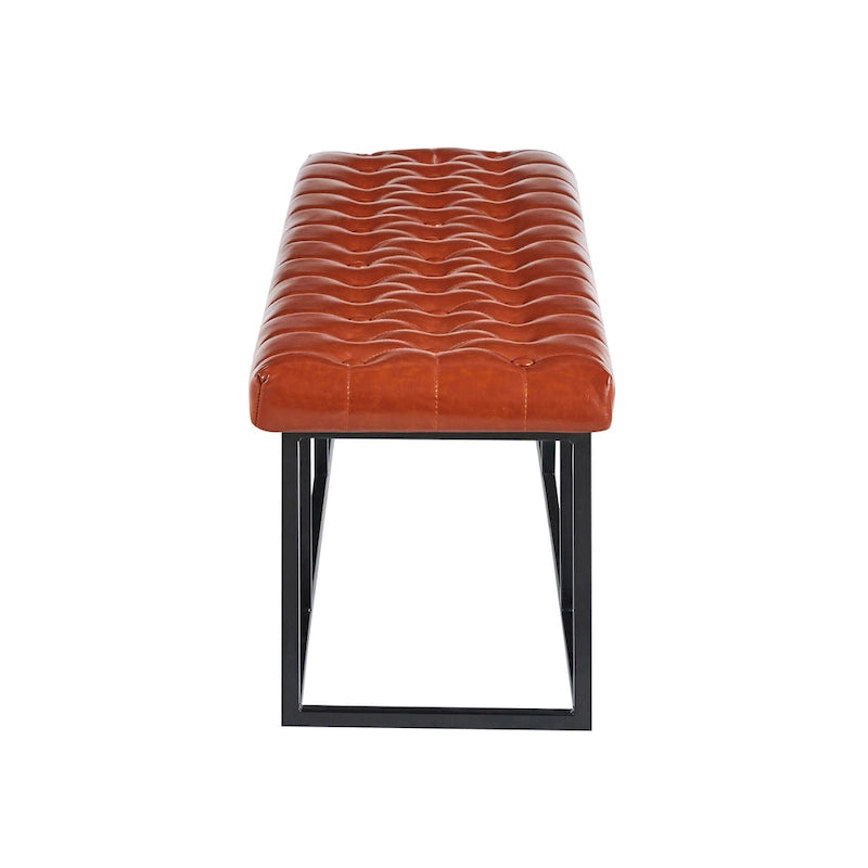 Porthos Home Ellie Faux Leather Accent Bench with Metal Frame Base