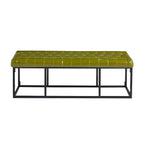 Porthos Home Ellie Faux Leather Accent Bench with Metal Frame Base