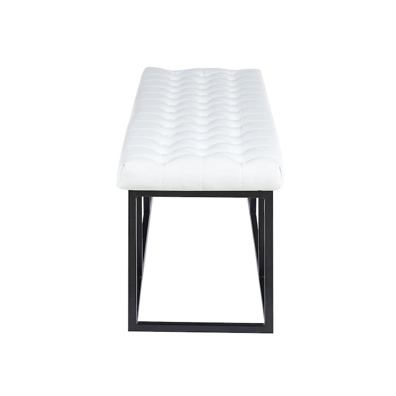 Porthos Home Ellie Faux Leather Accent Bench with Metal Frame Base