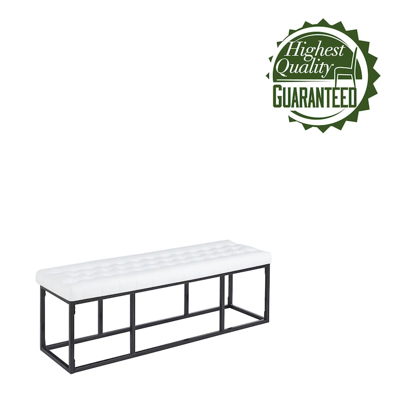 Porthos Home Ellie Faux Leather Accent Bench with Metal Frame Base