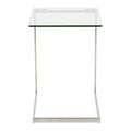 Porch & Den Birchshire Stainless Steel/ Glass End Table