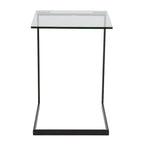 Porch & Den Birchshire Stainless Steel/ Glass End Table