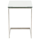 Porch & Den Birchshire Stainless Steel/ Glass End Table