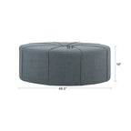 Madison Park Aberdeen Upholstered Tufted Oval Oversized Ottoman