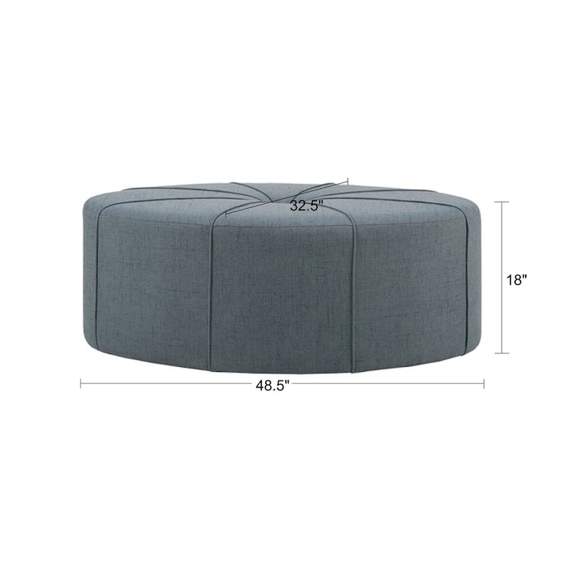 Madison Park Aberdeen Upholstered Tufted Oval Oversized Ottoman