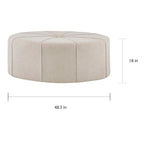 Madison Park Aberdeen Upholstered Tufted Oval Oversized Ottoman