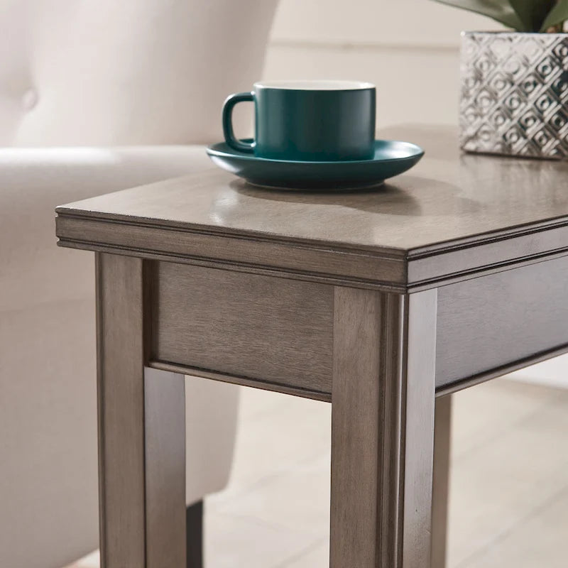 Leick Home Laurent Recliner Wedge Table with Shelf