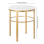 Gaia 20 Wide Round Side Table with Faux Marble Top