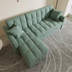 L-shaped Pull-out Sleeper Sectional Sofa Bed with Storage Chaise
