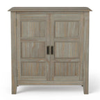 WYNDENHALL Portland SOLID WOOD 30 inch Wide Transitional Low Storage Cabinet - 30w x 14d x 31h