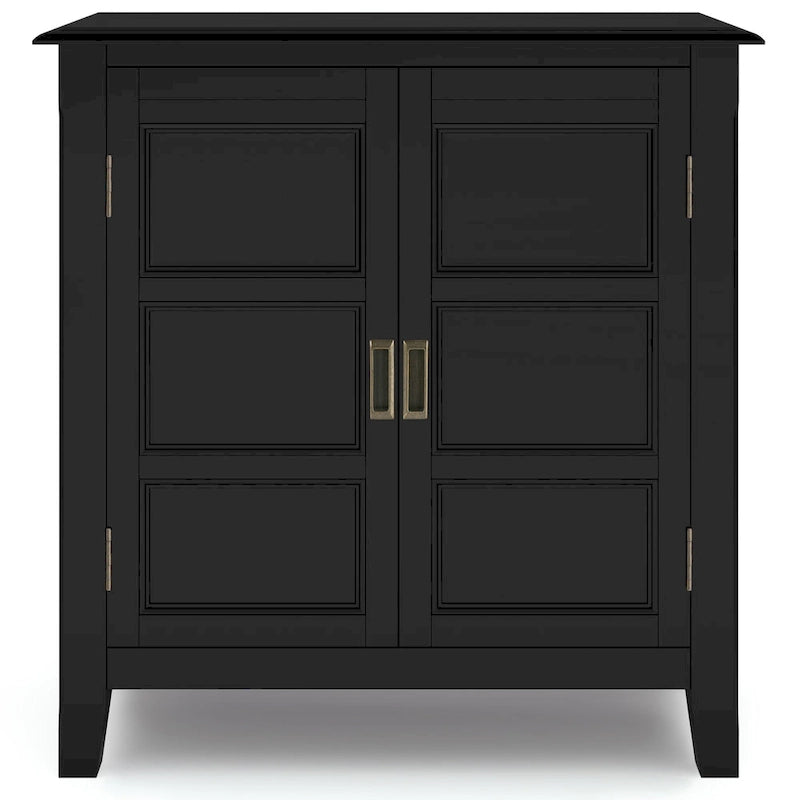 WYNDENHALL Portland SOLID WOOD 30 inch Wide Transitional Low Storage Cabinet - 30w x 14d x 31h