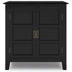 WYNDENHALL Portland SOLID WOOD 30 inch Wide Transitional Low Storage Cabinet - 30w x 14d x 31h