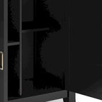 WYNDENHALL Portland SOLID WOOD 30 inch Wide Transitional Low Storage Cabinet - 30w x 14d x 31h