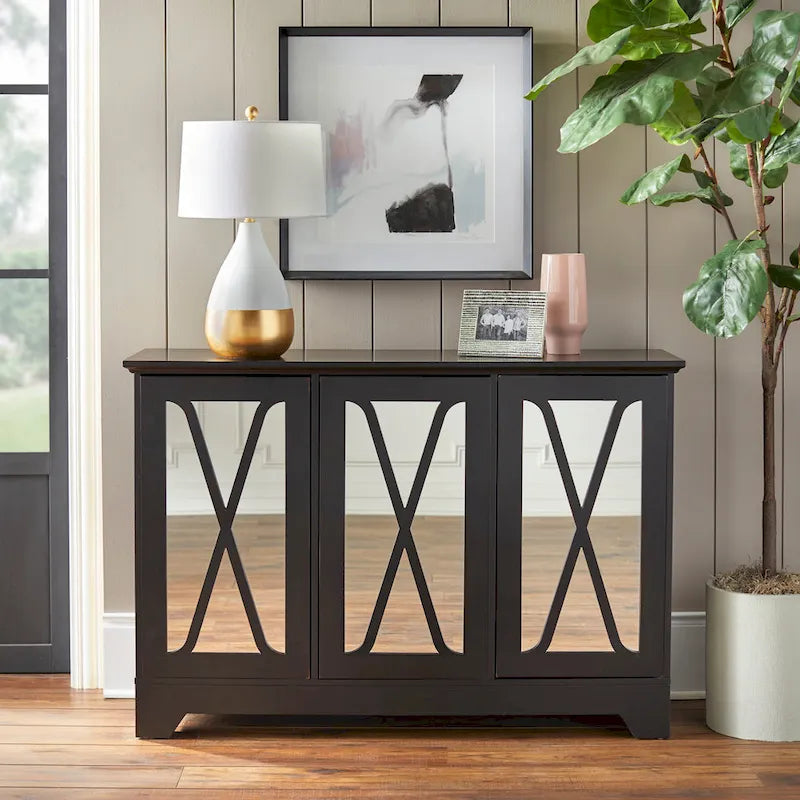 Simple Living Reflections Mirrored Front Buffet/ Console