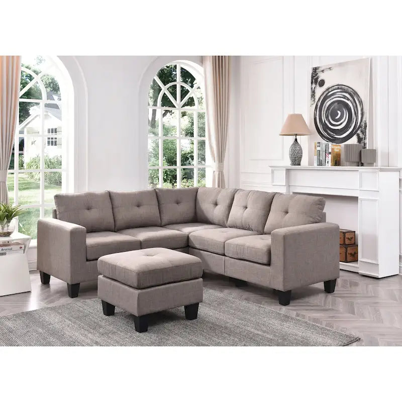 Newbury Twill Fabric Sectional Sofa