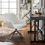 Art Leon Faux Leather Swivel Accent Arm Chair