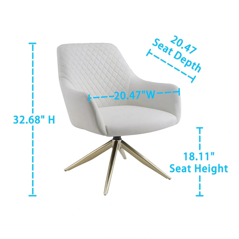 Art Leon Faux Leather Swivel Accent Arm Chair