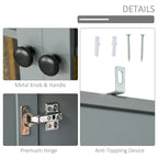 HOMCOM Accent Kitchen Buffet and Hutch Wooden Storage Cupboard with Glass Framed Door, and Microwave Space