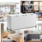 Clihome High Gloss 4-Door Storage Accent Buffets Sideboards