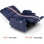 MCombo Electric Power Recliner Chair with Heat and Massage, Fabric 6079/PR670