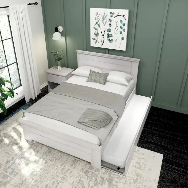 Plank and Beam Farmhouse Full Bed with Panel Headboard with Trundle