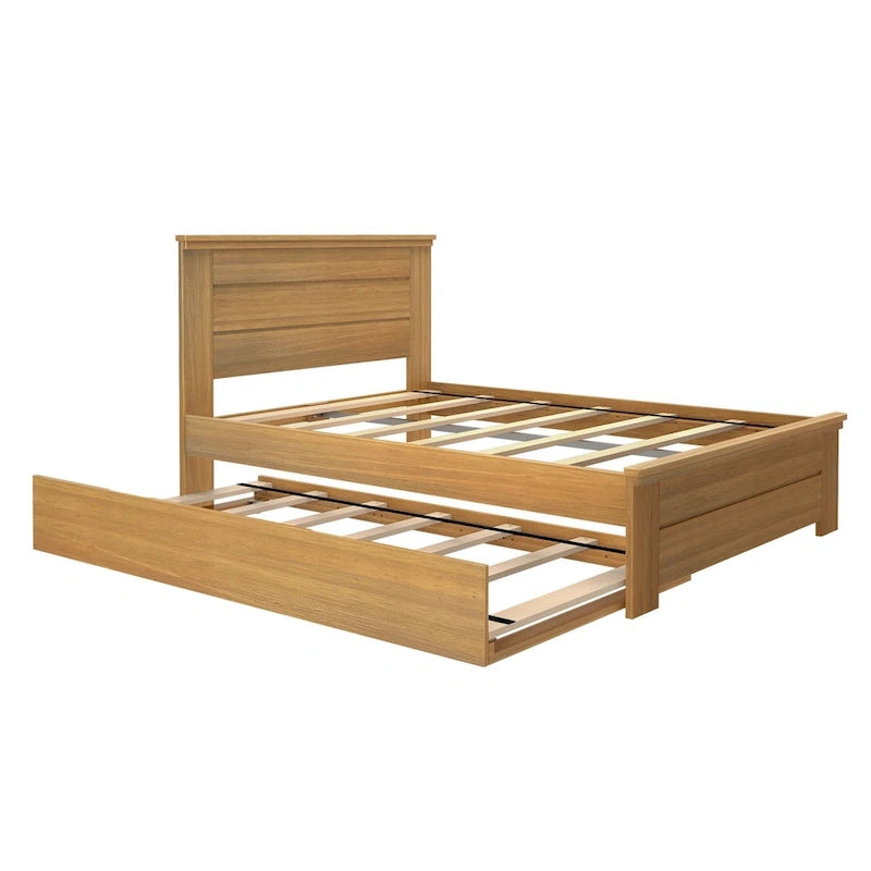Plank and Beam Farmhouse Full Bed with Panel Headboard with Trundle
