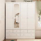 Modular Majesty Double Wardrobe Mirror-Front Storage Closet Armoires