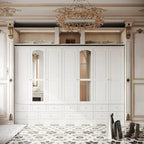 Modular Majesty Double Wardrobe Mirror-Front Storage Closet Armoires