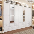 Modular Majesty Double Wardrobe Mirror-Front Storage Closet Armoires