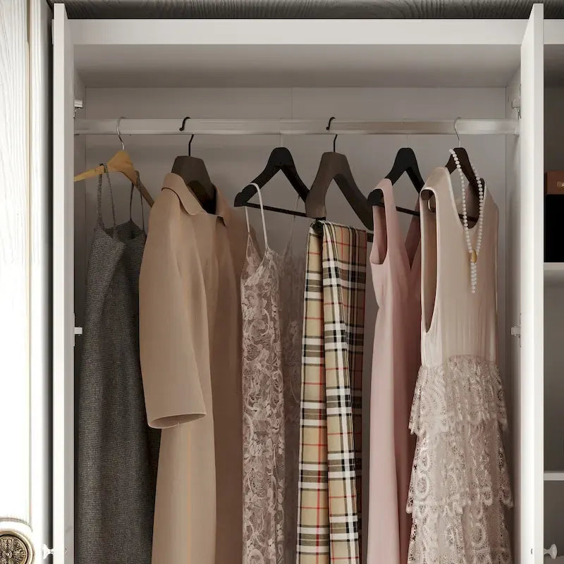 Modular Majesty Double Wardrobe Mirror-Front Storage Closet Armoires