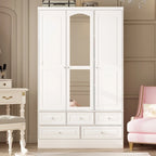 Modular Majesty Double Wardrobe Mirror-Front Storage Closet Armoires