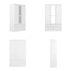 Modular Majesty Double Wardrobe Mirror-Front Storage Closet Armoires